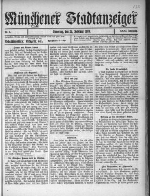 Münchener Stadtanzeiger (Münchener Ratsch-Kathl) Samstag 22. Februar 1919