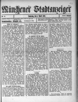 Münchener Stadtanzeiger (Münchener Ratsch-Kathl) Samstag 5. April 1919