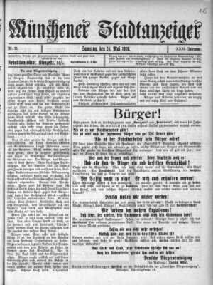 Münchener Stadtanzeiger (Münchener Ratsch-Kathl) Samstag 24. Mai 1919