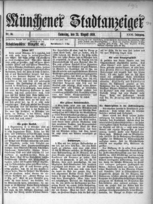 Münchener Stadtanzeiger (Münchener Ratsch-Kathl) Samstag 23. August 1919