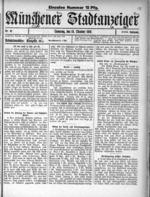 Münchener Stadtanzeiger (Münchener Ratsch-Kathl) Samstag 18. Oktober 1919