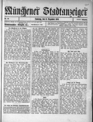 Münchener Stadtanzeiger (Münchener Ratsch-Kathl) Samstag 13. Dezember 1919