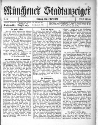 Münchener Stadtanzeiger (Münchener Ratsch-Kathl) Samstag 3. April 1920