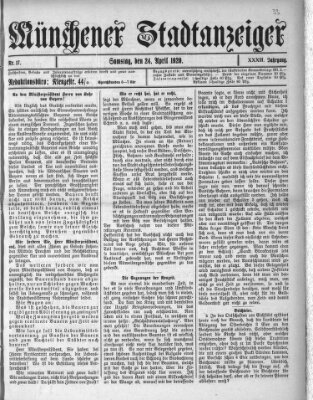 Münchener Stadtanzeiger (Münchener Ratsch-Kathl) Samstag 24. April 1920