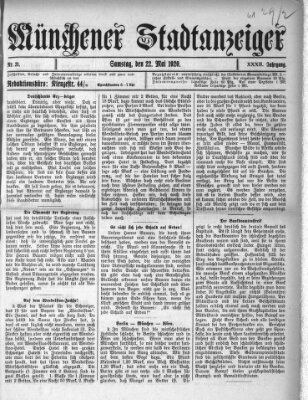 Münchener Stadtanzeiger (Münchener Ratsch-Kathl) Samstag 22. Mai 1920