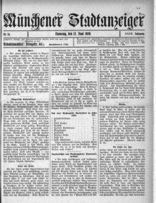 Münchener Stadtanzeiger (Münchener Ratsch-Kathl) Samstag 12. Juni 1920