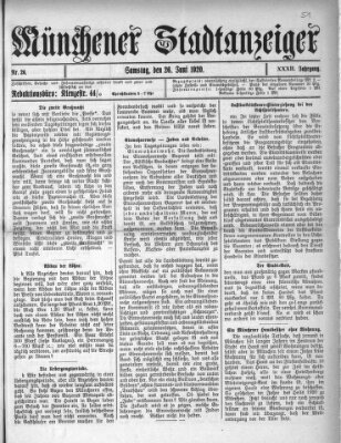 Münchener Stadtanzeiger (Münchener Ratsch-Kathl) Samstag 26. Juni 1920