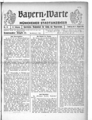 Bayern-Warte und Münchener Stadtanzeiger (Münchener Ratsch-Kathl) Samstag 6. August 1921