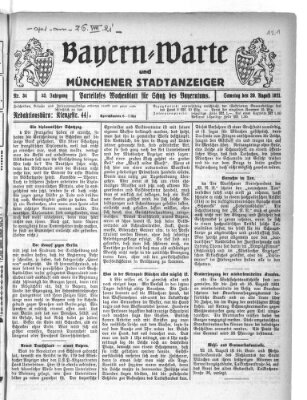 Bayern-Warte und Münchener Stadtanzeiger (Münchener Ratsch-Kathl) Samstag 20. August 1921