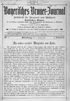 Bayerisches Brauer-Journal Samstag 17. Januar 1891