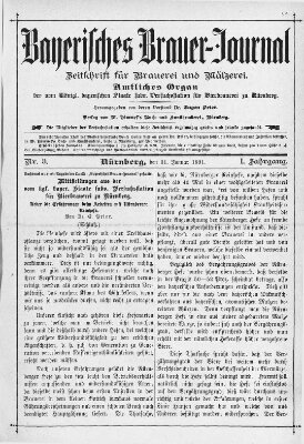 Bayerisches Brauer-Journal Samstag 31. Januar 1891