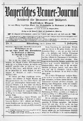 Bayerisches Brauer-Journal Samstag 21. Februar 1891