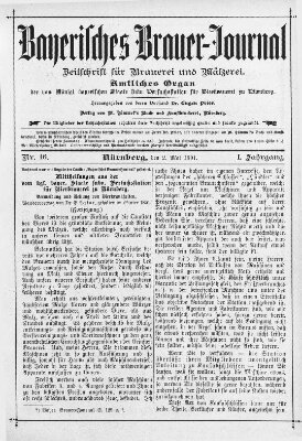 Bayerisches Brauer-Journal Samstag 2. Mai 1891