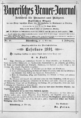 Bayerisches Brauer-Journal Samstag 23. Mai 1891