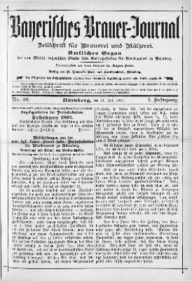 Bayerisches Brauer-Journal Samstag 11. Juli 1891