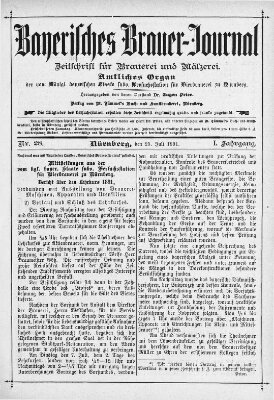 Bayerisches Brauer-Journal Samstag 25. Juli 1891