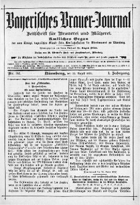 Bayerisches Brauer-Journal Samstag 22. August 1891