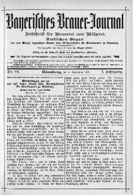 Bayerisches Brauer-Journal Samstag 5. September 1891