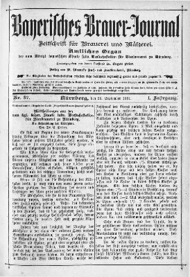 Bayerisches Brauer-Journal Samstag 26. September 1891