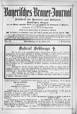 Bayerisches Brauer-Journal Samstag 24. Oktober 1891