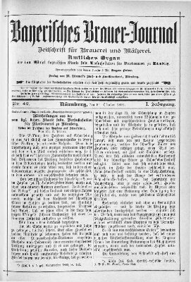 Bayerisches Brauer-Journal Samstag 31. Oktober 1891