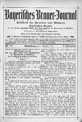 Bayerisches Brauer-Journal Samstag 7. November 1891