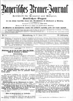 Bayerisches Brauer-Journal Samstag 28. Januar 1893