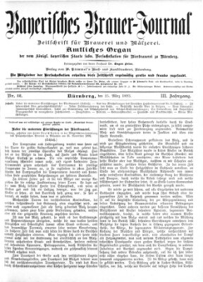 Bayerisches Brauer-Journal Samstag 25. März 1893