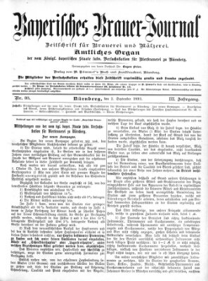 Bayerisches Brauer-Journal Samstag 2. September 1893