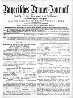 Bayerisches Brauer-Journal Samstag 21. Oktober 1893