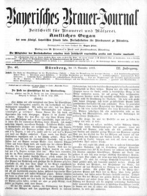 Bayerisches Brauer-Journal Samstag 18. November 1893