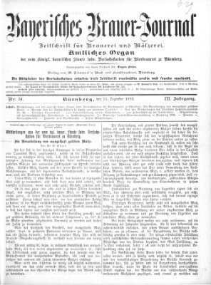 Bayerisches Brauer-Journal Samstag 23. Dezember 1893