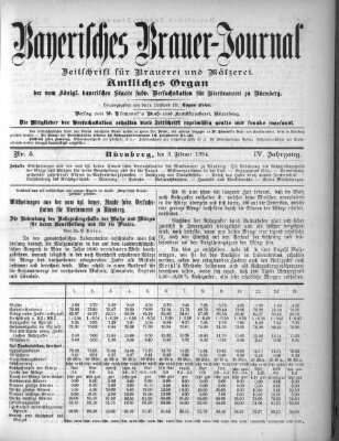 Bayerisches Brauer-Journal Samstag 3. Februar 1894