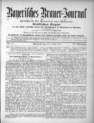 Bayerisches Brauer-Journal Samstag 10. März 1894