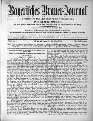 Bayerisches Brauer-Journal Samstag 24. März 1894