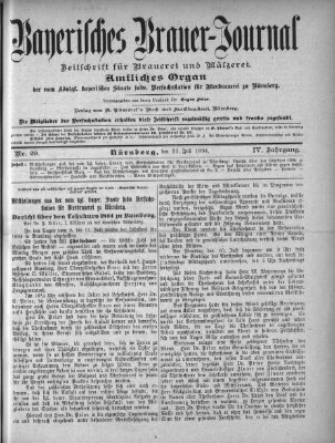 Bayerisches Brauer-Journal Samstag 21. Juli 1894