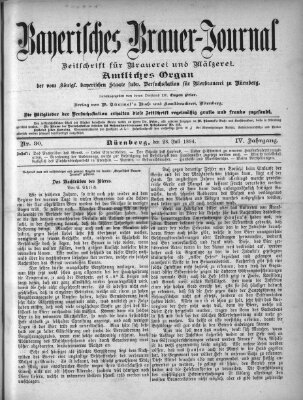 Bayerisches Brauer-Journal Samstag 28. Juli 1894