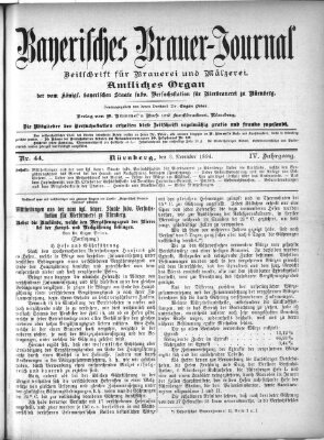 Bayerisches Brauer-Journal Samstag 3. November 1894