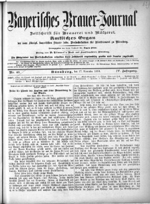 Bayerisches Brauer-Journal Samstag 17. November 1894