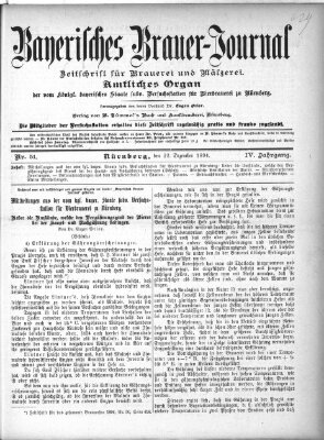 Bayerisches Brauer-Journal Samstag 22. Dezember 1894