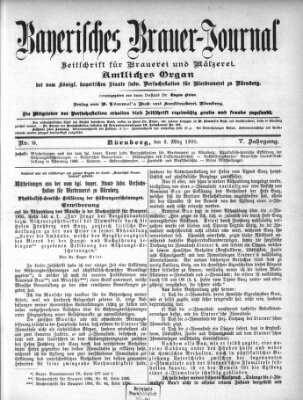 Bayerisches Brauer-Journal Samstag 2. März 1895