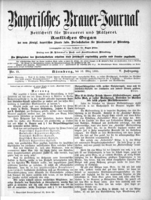 Bayerisches Brauer-Journal Samstag 16. März 1895