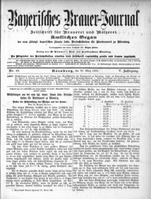 Bayerisches Brauer-Journal Samstag 30. März 1895