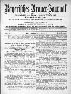 Bayerisches Brauer-Journal Samstag 20. April 1895