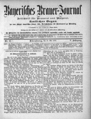 Bayerisches Brauer-Journal Samstag 25. Mai 1895