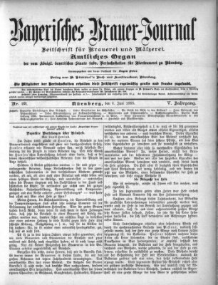 Bayerisches Brauer-Journal Samstag 8. Juni 1895