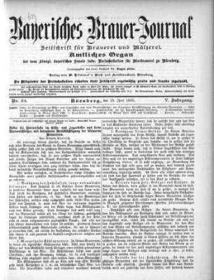 Bayerisches Brauer-Journal Samstag 15. Juni 1895