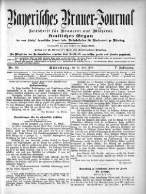 Bayerisches Brauer-Journal Samstag 22. Juni 1895