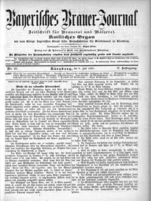 Bayerisches Brauer-Journal Samstag 6. Juli 1895