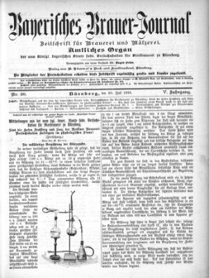 Bayerisches Brauer-Journal Samstag 20. Juli 1895